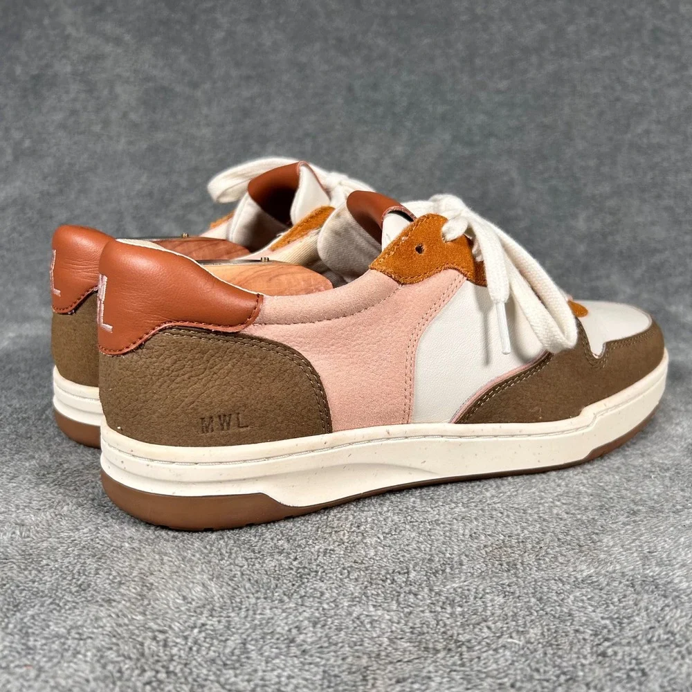 Madewell MWL Court Sneakers Colorblock Leather Suede Pink Brown Women 9.5M Men 8